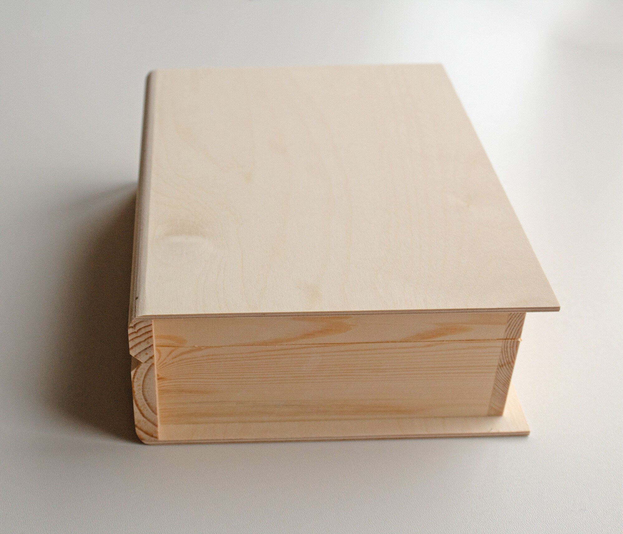 Big Wooden Box Book Unfinished Wood Box Wooden Blank Box Etsy