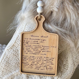 Handwriting Recipe Ornament | Handwriting Ornament | Handwritten Recipe Cutting Board Ornament | Handwriting Gift | Handwritten Recipe