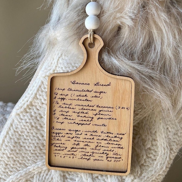 Handwriting Recipe Ornament | Handwriting Ornament | Handwritten Recipe Cutting Board Ornament | Handwriting Gift | Handwritten Recipe