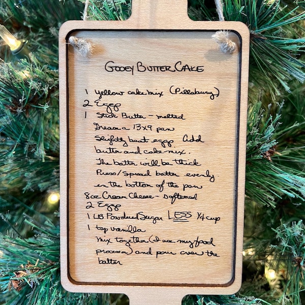 Handwriting Recipe Ornament, Handwriting Recipe Card, Handwritten Recipe Baking Sheet Ornament, Handwriting Gift, Recipe Keepsake