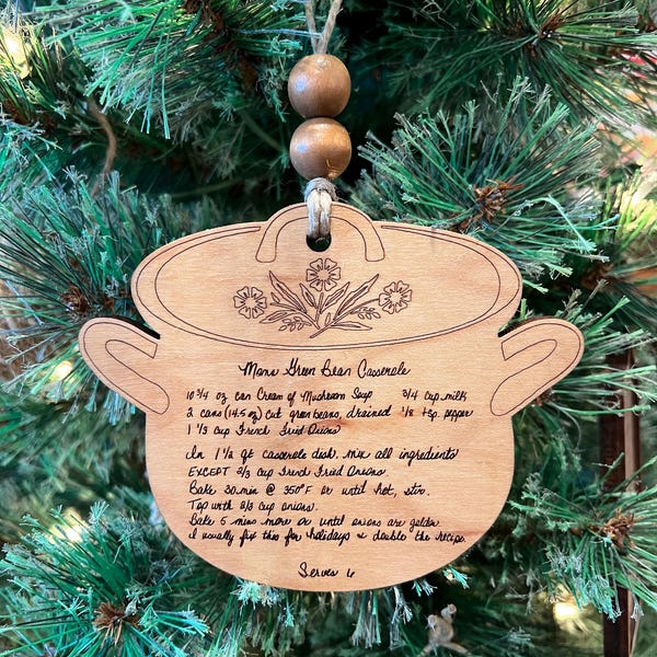 Handwriting Recipe Ornament, Recipe Card, Handwritten Recipe Stockpot Ornament, Handwriting Gift, Handwriting Keepsake, Actual Handwriting