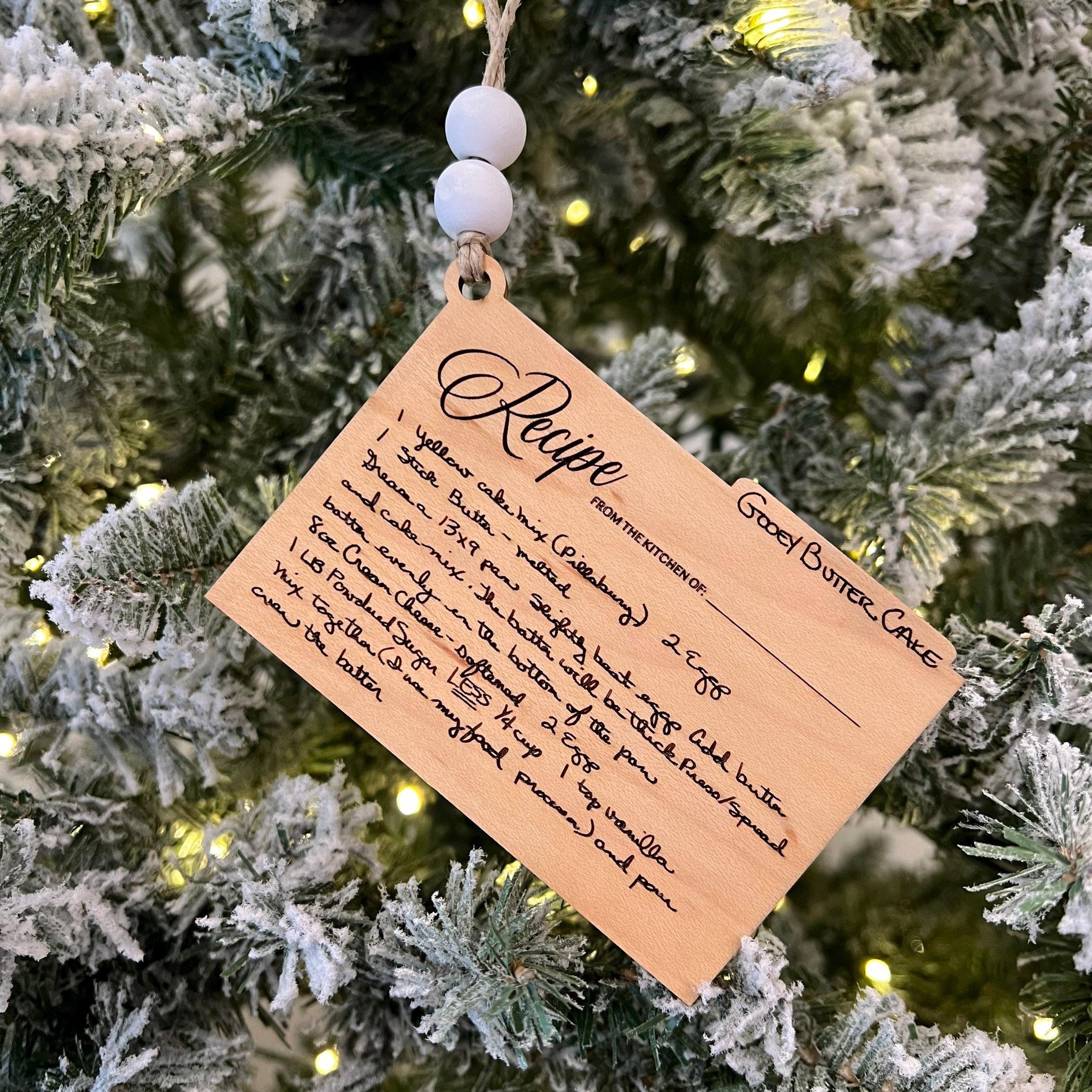 Handwriting Recipe Card Ornament, Actual Handwriting, Handwritten Recipe Keepsake, Handwriting Gift, Heirloom Keepsake, Memorial Gift