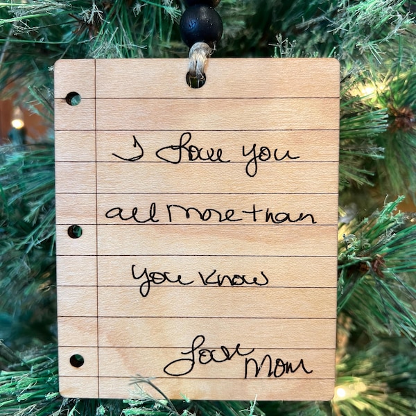 Handwriting Recipe Ornament, Recipe Card, Handwritten Notebook Paper Ornament, Handwriting Gift, Handwriting Keepsake, Actual Handwriting