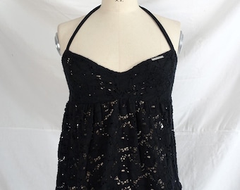 Top halter sem costas 'AURORA' feito com renda reciclada