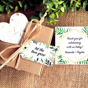 Plantbaar hart Laat de liefde groeien Trouwbedankjes - Eco Friendly Seed Paper Favor Cards - Gouden Geometrisch
