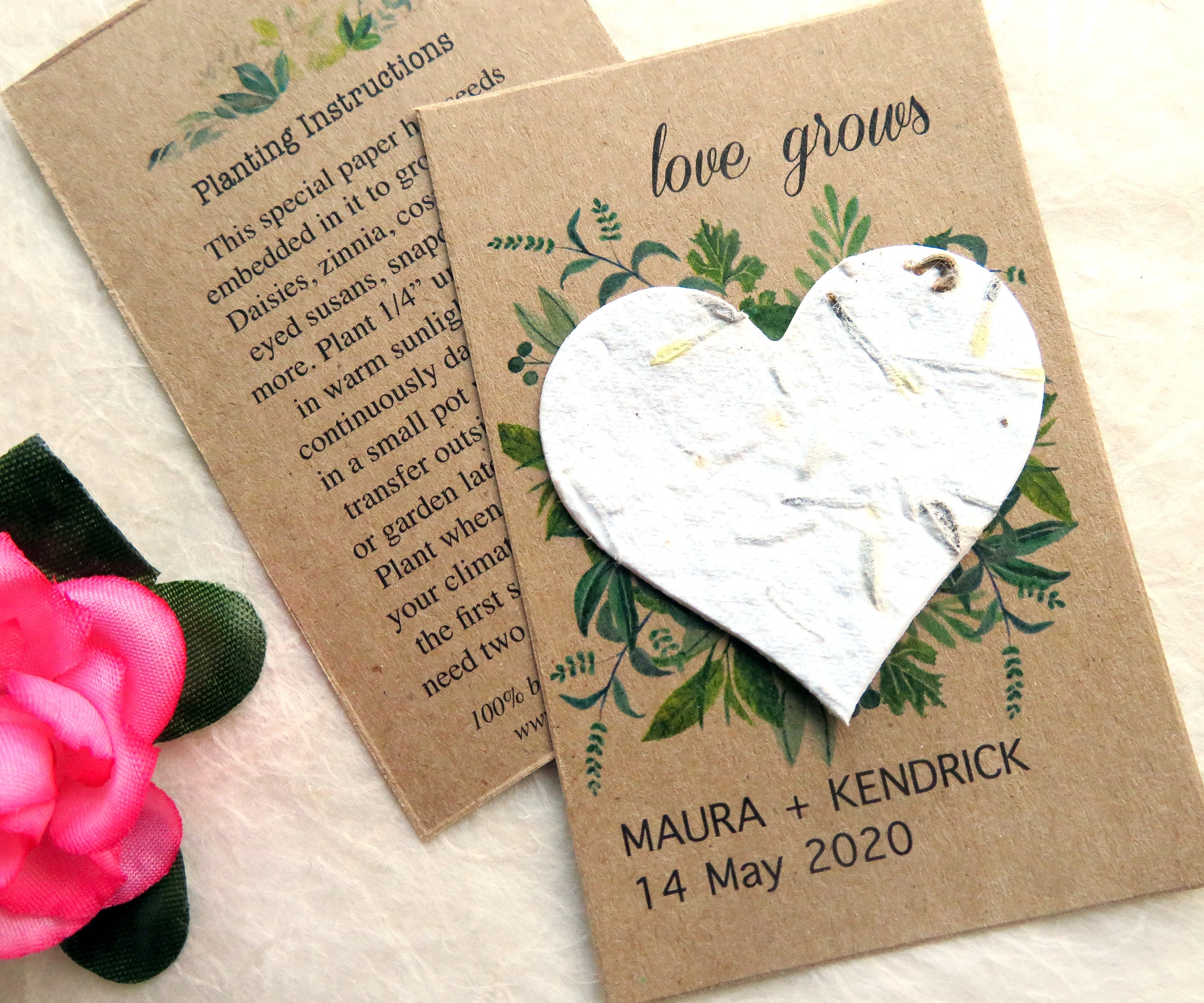 Plantable Seed Paper Hearts – Favor Universe