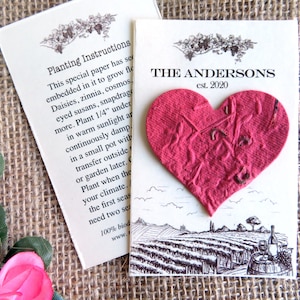 Cadeaux de mariage vigne graines de fleurs - cartes de mariage personnalisées pays viticole - Californie Washington Oregon Merlot Syrah Pinot noir couleurs