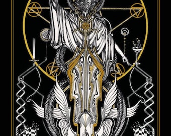 Major Arcana Tarot Art Print – Black and Gold Poster