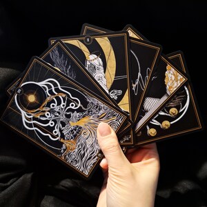 Conjunction Tarot Deck: Hand-Drawn Alchemy Oracle Cards with Gold Foil (80 Cards) image 9
