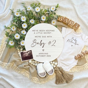 Annuncio del secondo bambino, Annuncio di gravidanza digitale, Bambino numero 2, Modello modificabile, Rivelazione sui social media, Here We Grow Again