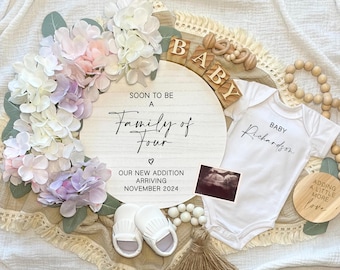 Second Baby Announcement, Digital Pregnancy Announcement, Gender Neutral, Editable Pregnancy Template, Social Media Reveal, Baby Number 2