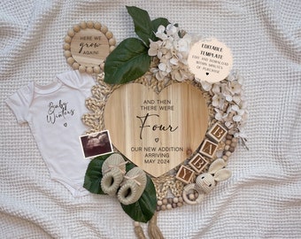Second Baby Announcement, Digital Pregnancy Announcement, Instant Editable Template, Gender Neutral Baby, Social Media Reveal, Baby Number 2