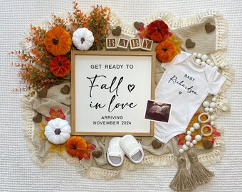 Fall Pregnancy Announcement: Thanksgiving Baby Reveal (Digital Template)