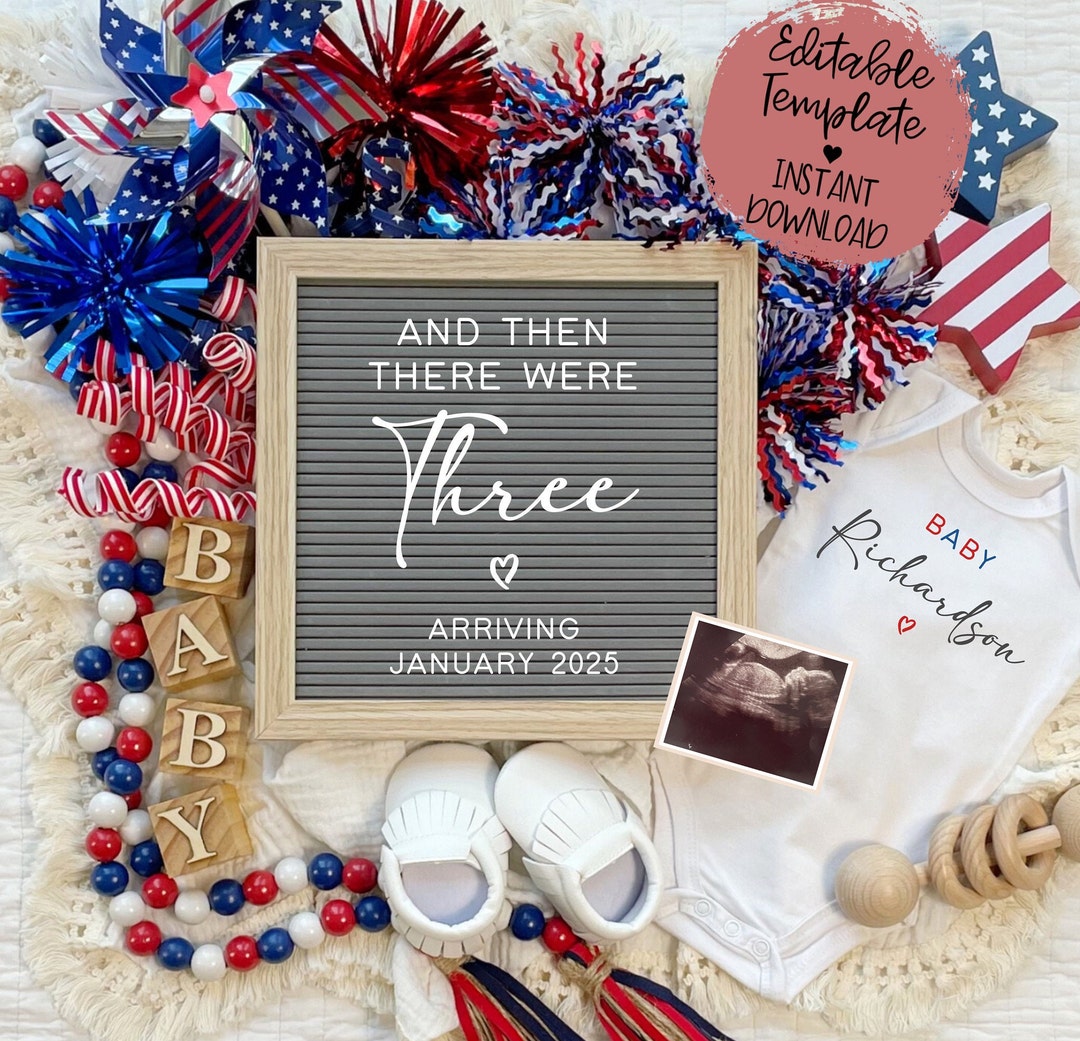 Fourth of July Pregnancy Announcement, Digital Summer Pregnancy ...
