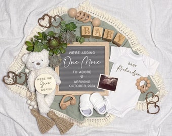 Second Baby Announcement, Digital Pregnancy Announcement, Gender Neutral, Editable Template, Social Media Reveal, Baby Number 2, Third Baby