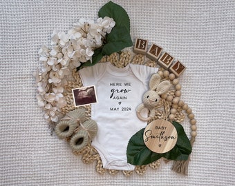 Second Pregnancy Announcement, Digital Baby Announcement, Gender Neutral, Editable Pregnancy Template, Social Media Reveal, Baby Number 3