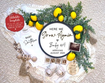 Lemon Summer Pregnancy Announcement: Gender Neutral Template (Digital)