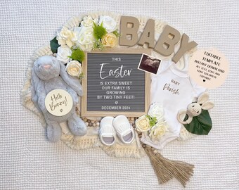 Easter Pregnancy Announcement: Editable Social Media Template (Digital Download)
