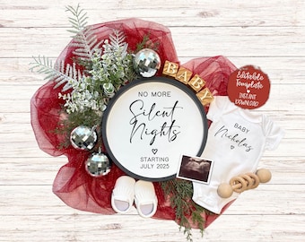 Christmas Pregnancy Announcement: Editable Social Media Baby Reveal (Digital Download)