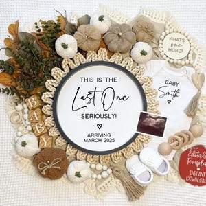 Fall Last One Pregnancy Announcement Digital, Grand Finale Baby, Fall Baby Announcement, Editable Pregnancy Template, Social Media Template