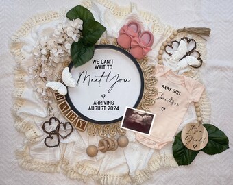 Baby Girl Pregnancy Announcement: Editable Social Media Gender Reveal (Digital)