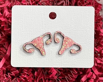 Uterus Glitter Earrings