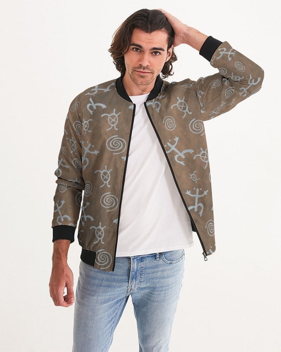 Taino Hieroglyphs Men’s Bomber Jacket | Sabroso Streetwear