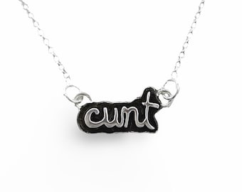 Cunt Necklace, handmade sterling silver