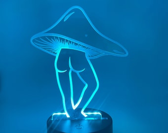 Mushroom LED Light, Shroom leg night light, fungi lamp