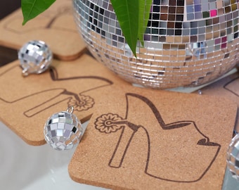 Cork Coaster Laser-Engraved, Bold Feminine Art | ALtheRebel