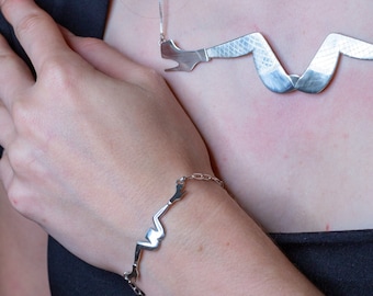 Spread Legs Bracelet, Handmade sterling silver statement bracelet, unique and my original design