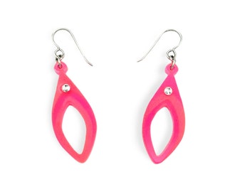 Vulva Earrings, Sterling Silver Earwires, Pussy Dangle, Handmade Plexiglas