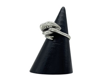Lilith Lips Ring: Snake Tongue Ring, Handmade Sterling Silver, Gothic Jewelry