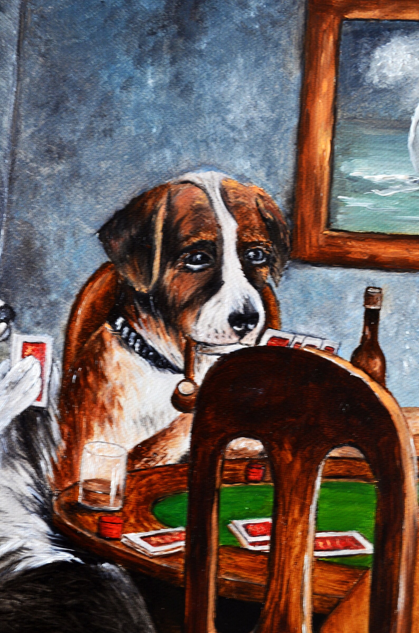 Dogs ORIGINAL oil painting Dogs playing poker Cassius Etsy