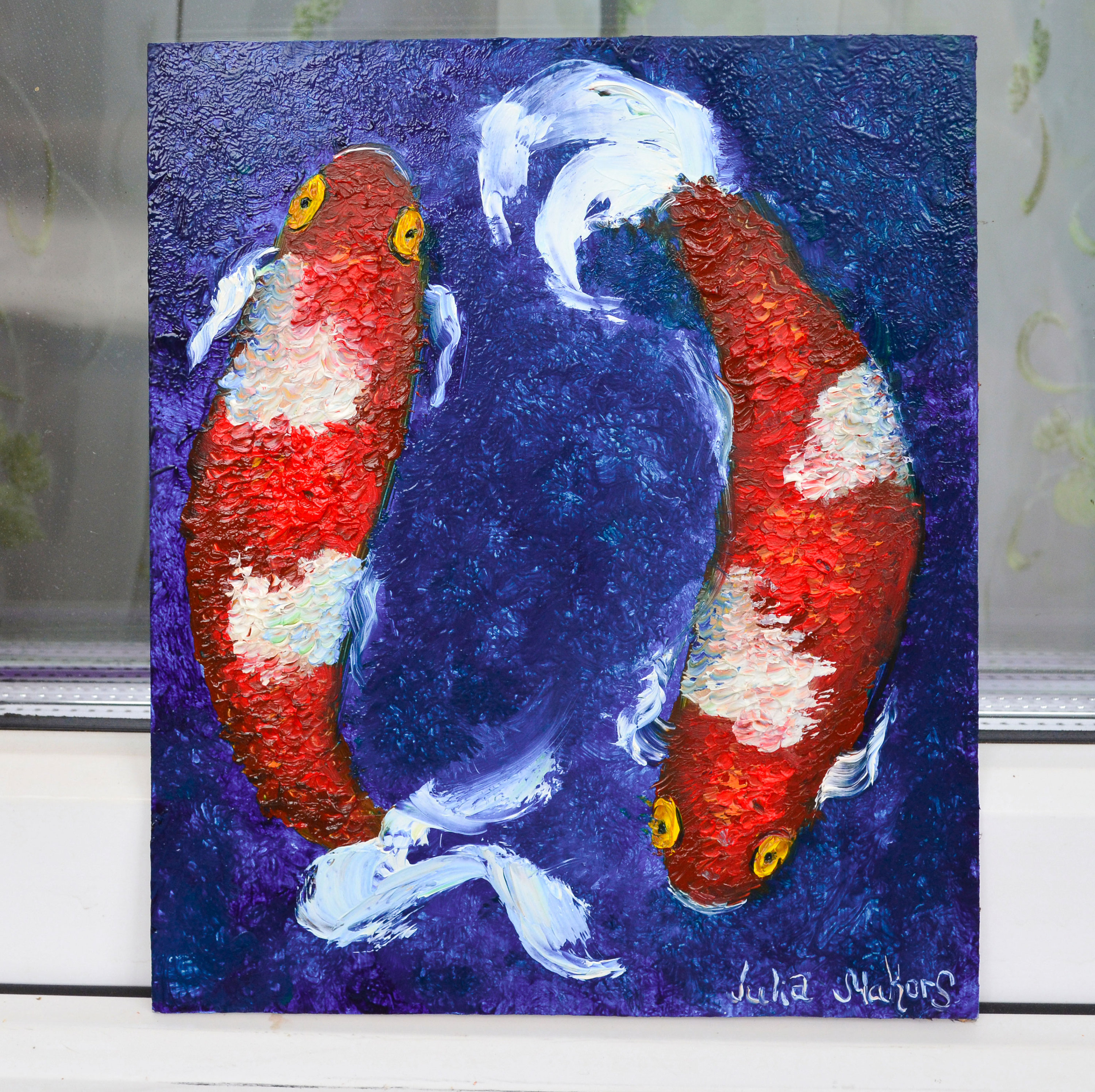Koi FISH painting ORIGINAL Koi fish wall art Koi Artwork Etsy