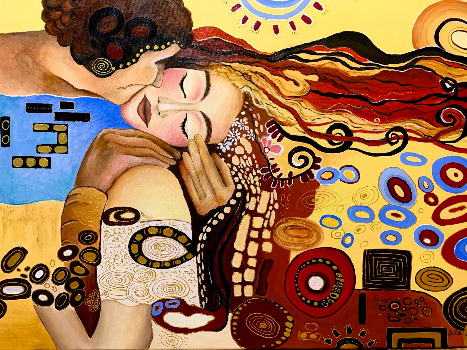 Kiss ORIGINAL acrylic painting kiss love artwork painting Etsy