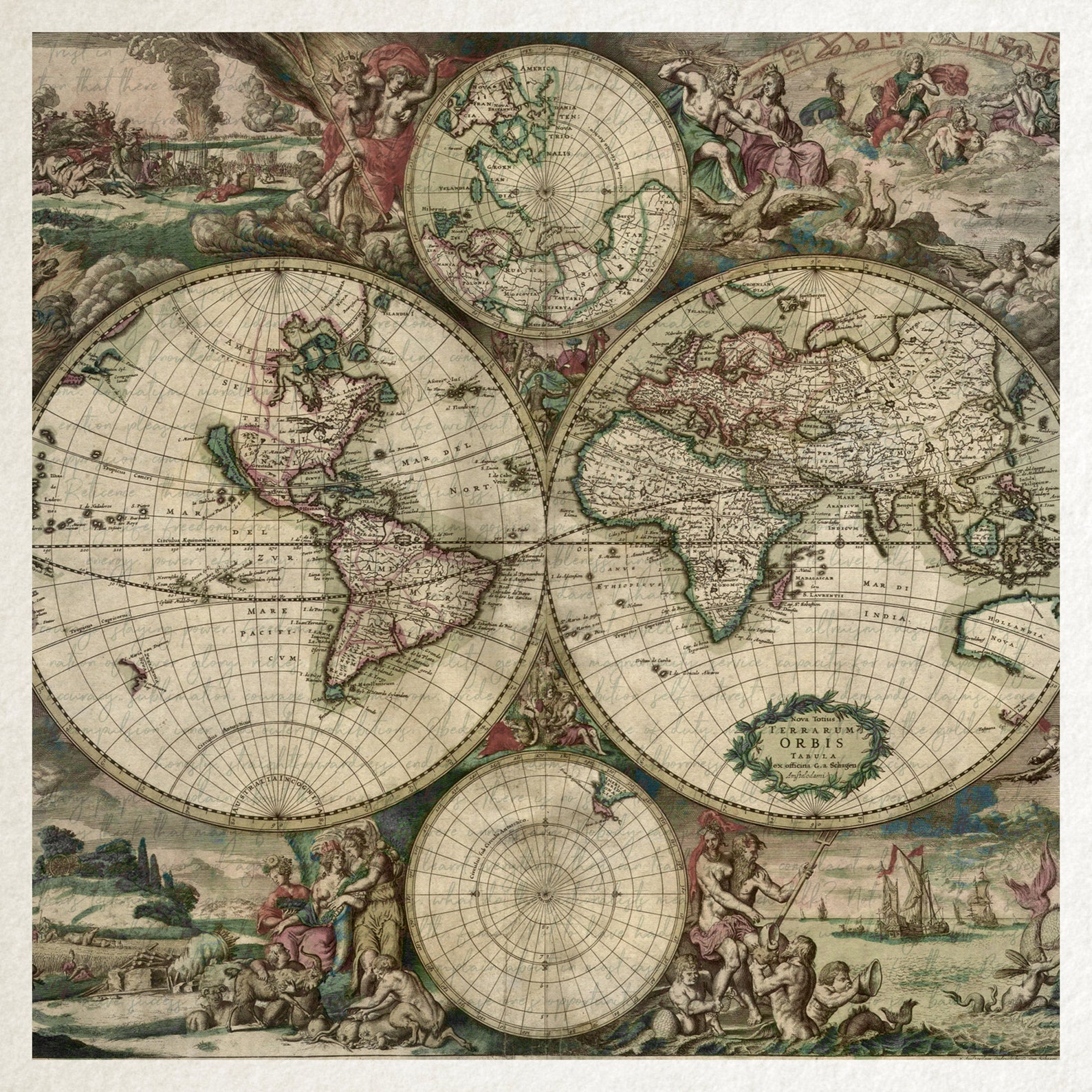 Set of 4 Vintage Maps Etsy