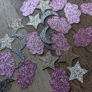 Twinkle Twinkle Little Star Baby Shower, Stars, Moon, Cloud Baby Shower Confetti