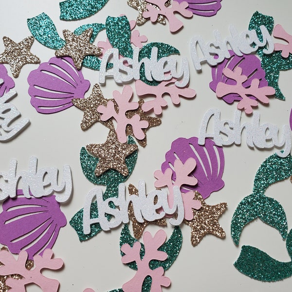 Mermaid Confetti, Birthday Confetti, Ocean Theme, Under The Sea, Personalized