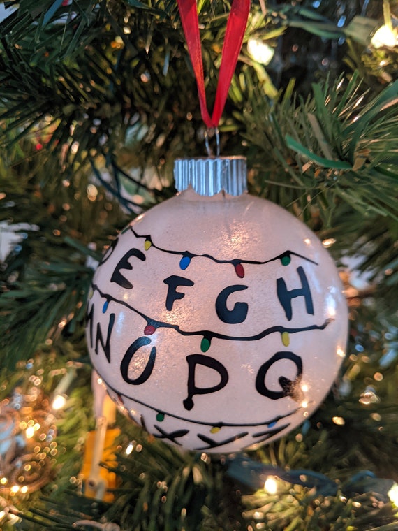 Stranger Things Ornament, Alphabet Wall Christmas Ornament, Glass