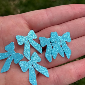 Coquette Blue Bow Confetti: Handmade Baby Shower Decor