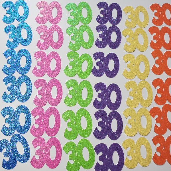 Custom Birthday Number Confetti, 30th Birthday, Neon Pary Decor