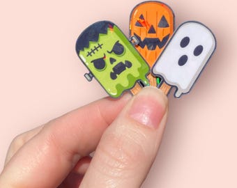 Summerween Popsicle Sticker Set: Monster, Ghost, Jack-O-Lantern
