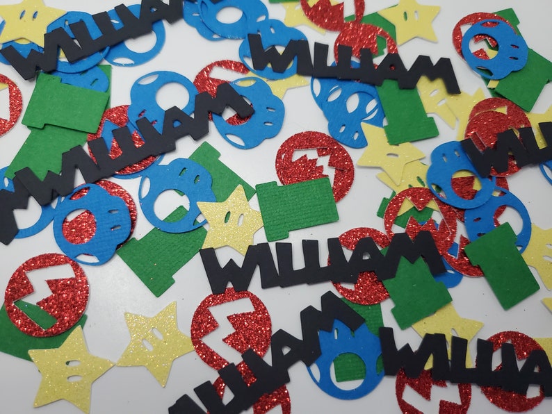 Super Mario Confetti Mario Birthday Confetti Birthday Confetti Personalized Gaming Confetti
