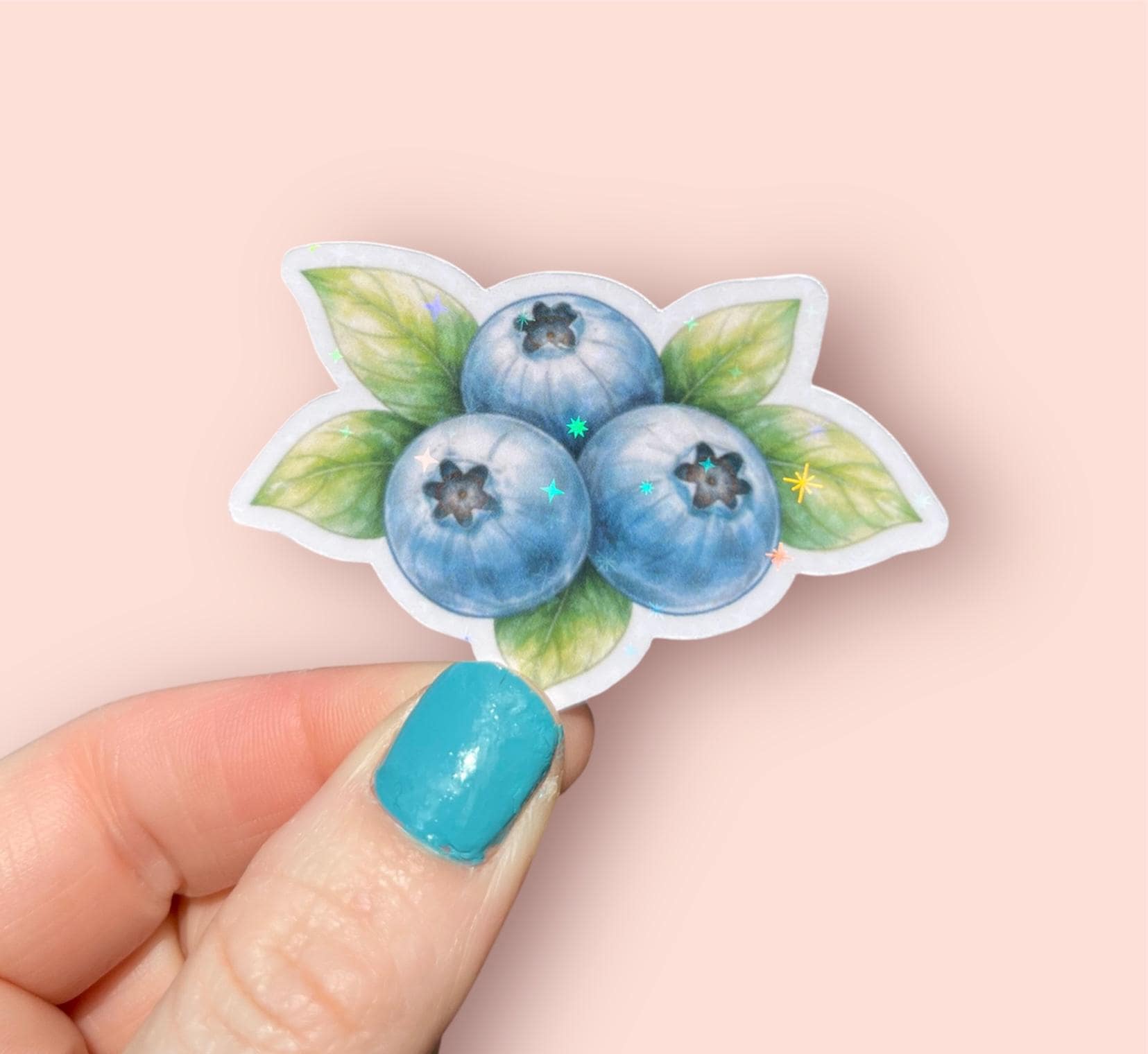 Watercolor Blueberry Sticker, Holographic - Etsy