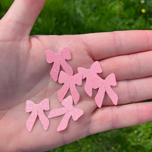 Handmade Pink Glitter Bow Confetti: Baby Shower, Bridal Shower
