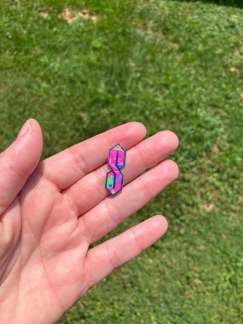 Holographic 90's Sticker - Pink 1.3 Inch