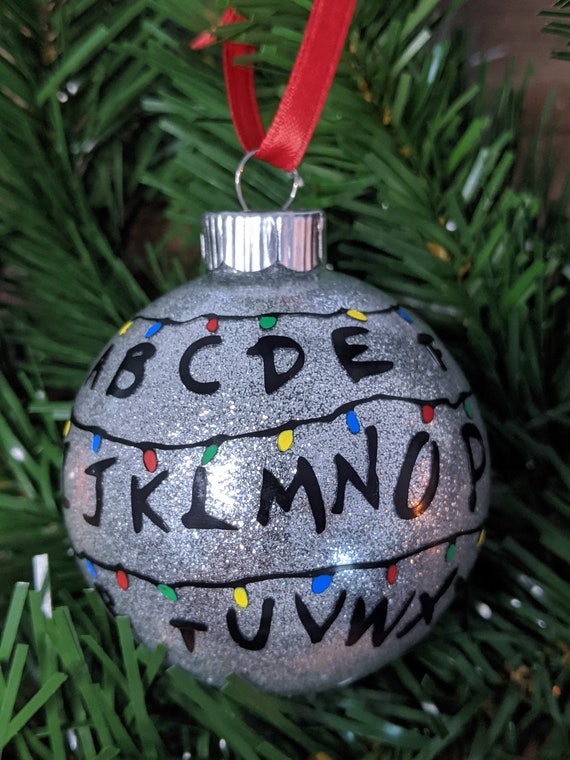 Stranger Things Ornament, Alphabet Wall Christmas Ornament, Glass
