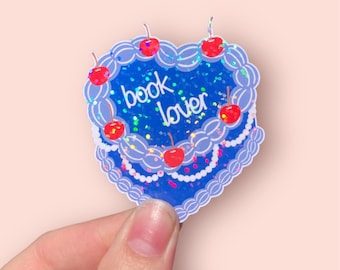 Book Lover Cake Sticker: Bookish Laptop Decal