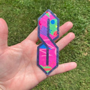 Holographic 90's Sticker - Pink 5 Inch